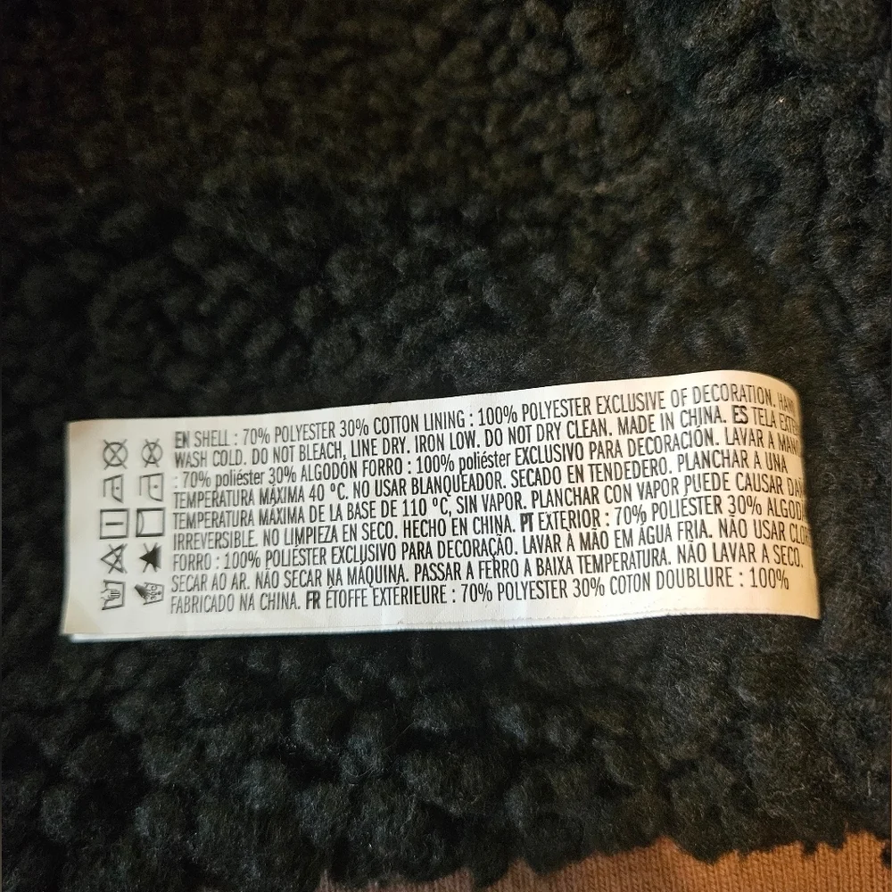 Forever 21 Paisley Print Zip-up Hoodie. size S Brown and black sherpa - Picture 15 of 16